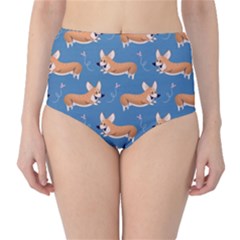 Corgi Patterns Classic High-waist Bikini Bottoms by Ndabl3x