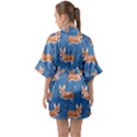 Corgi Patterns Half Sleeve Satin Kimono  View2