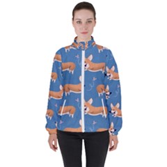 Corgi Patterns Women s High Neck Windbreaker by Ndabl3x