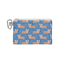 Corgi Patterns Canvas Cosmetic Bag (small) by Ndabl3x