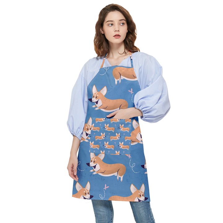 Corgi Patterns Pocket Apron