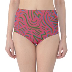 Pattern Saying Wavy Classic High-waist Bikini Bottoms by Ndabl3x