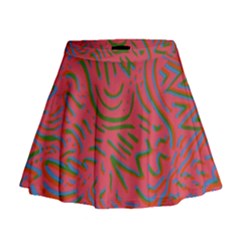 Pattern Saying Wavy Mini Flare Skirt by Ndabl3x