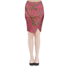 Pattern Saying Wavy Midi Wrap Pencil Skirt by Ndabl3x