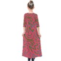 Pattern Saying Wavy Kids  Quarter Sleeve Maxi Dress View2