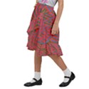 Pattern Saying Wavy Kids  Ruffle Flared Wrap Midi Skirt View2