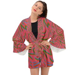 Pattern Saying Wavy Long Sleeve Kimono by Ndabl3x