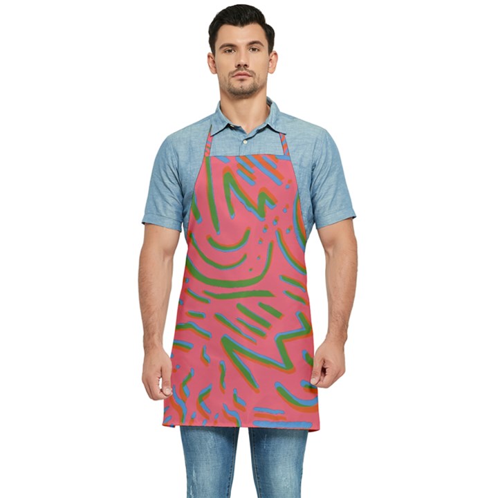 Pattern Saying Wavy Kitchen Apron