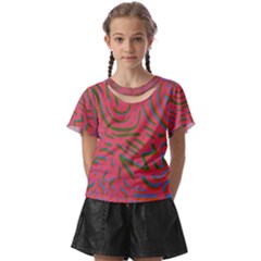 Pattern Saying Wavy Kids  Front Cut T-shirt by Ndabl3x