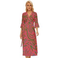 Pattern Saying Wavy Midsummer Wrap Dress by Ndabl3x