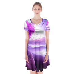 Fantasy World Short Sleeve V-neck Flare Dress by Ndabl3x