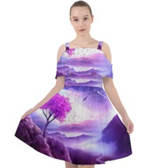 Fantasy World Cut Out Shoulders Chiffon Dress by Ndabl3x