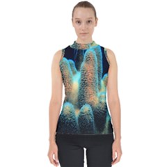 Photo Coral Great Scleractinia Mock Neck Shell Top by Pakjumat