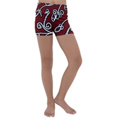 Ethnic Reminiscences Print Design Kids  Lightweight Velour Yoga Shorts by dflcprintsclothing