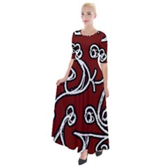 Ethnic Reminiscences Print Design Half Sleeves Maxi Dress by dflcprintsclothing