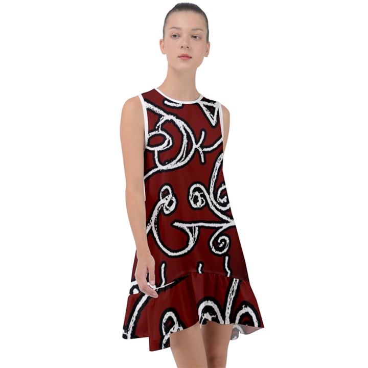 Ethnic Reminiscences Print Design Frill Swing Dress