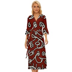 Ethnic Reminiscences Print Design Midsummer Wrap Dress by dflcprintsclothing