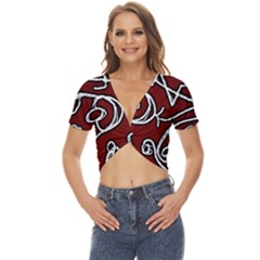 Ethnic Reminiscences Print Design Twist Front Crop Top