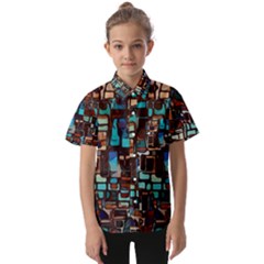 Stained Glass Mosaic Abstract Kids  Short Sleeve Shirt by Sarkoni