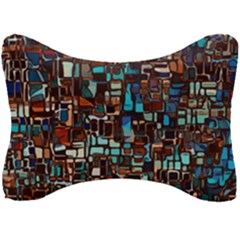 Stained Glass Mosaic Abstract Seat Head Rest Cushion by Sarkoni