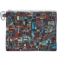 Stained Glass Mosaic Abstract Canvas Cosmetic Bag (xxxl) by Sarkoni