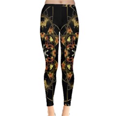 Fractal Stained Glass Ornate Inside Out Leggings by Sarkoni