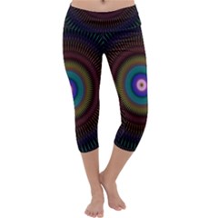 Artskop Kaleidoscope Pattern Capri Yoga Leggings by Sarkoni