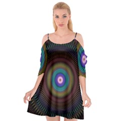 Artskop Kaleidoscope Pattern Cutout Spaghetti Strap Chiffon Dress by Sarkoni