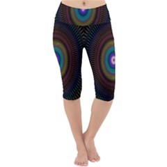 Artskop Kaleidoscope Pattern Lightweight Velour Cropped Yoga Leggings by Sarkoni