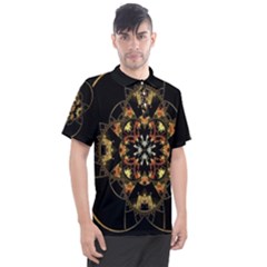 Fractal Stained Glass Ornate Men s Polo T-shirt by Sarkoni