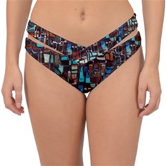 Stained Glass Mosaic Abstract Double Strap Halter Bikini Bottoms by Sarkoni