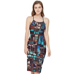 Stained Glass Mosaic Abstract Bodycon Cross Back Summer Dress by Sarkoni