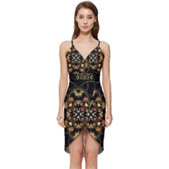 Fractal Stained Glass Ornate Wrap Frill Dress by Sarkoni