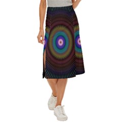 Artskop Kaleidoscope Pattern Midi Panel Skirt by Sarkoni