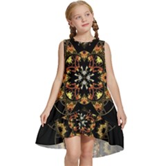 Fractal Stained Glass Ornate Kids  Frill Swing Dress by Sarkoni