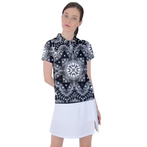 Mandala Calming Coloring Page Women s Polo T-shirt by Sarkoni