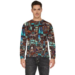 Stained Glass Mosaic Abstract Men s Fleece Sweatshirt by Sarkoni