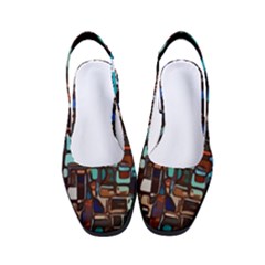 Stained Glass Mosaic Abstract Women s Classic Slingback Heels by Sarkoni