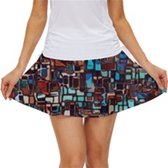 Stained Glass Mosaic Abstract Women s Skort by Sarkoni