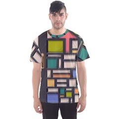 Door Stained Glass Stained Glass Men s Sport Mesh T-shirt