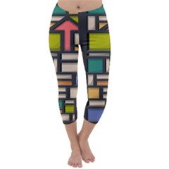 Door Stained Glass Stained Glass Capri Winter Leggings  by Sarkoni