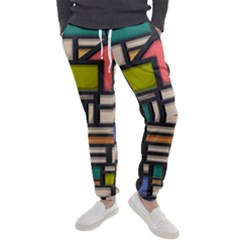 Door Stained Glass Stained Glass Men s Jogger Sweatpants by Sarkoni