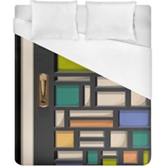 Door Stained Glass Stained Glass Duvet Cover (california King Size) by Sarkoni