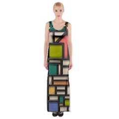 Door Stained Glass Stained Glass Thigh Split Maxi Dress by Sarkoni