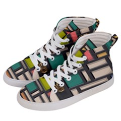 Door Stained Glass Stained Glass Women s Hi-top Skate Sneakers by Sarkoni