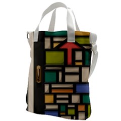 Door Stained Glass Stained Glass Canvas Messenger Bag by Sarkoni