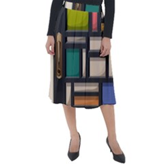 Door Stained Glass Stained Glass Classic Velour Midi Skirt  by Sarkoni