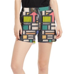 Door Stained Glass Stained Glass Women s Runner Shorts by Sarkoni