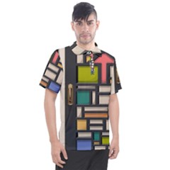 Door Stained Glass Stained Glass Men s Polo T-shirt by Sarkoni