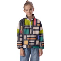 Door Stained Glass Stained Glass Kids  Half Zip Hoodie by Sarkoni